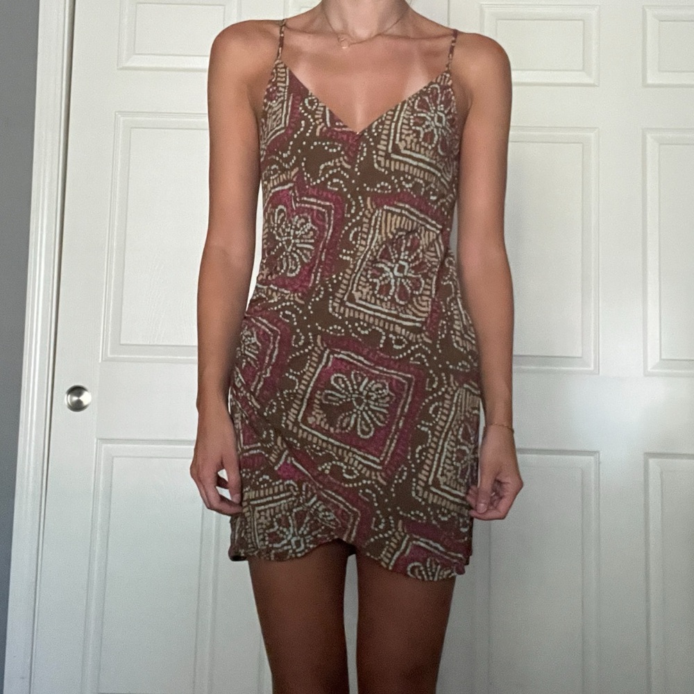 Urban Outfitters Brown Patterned Dress